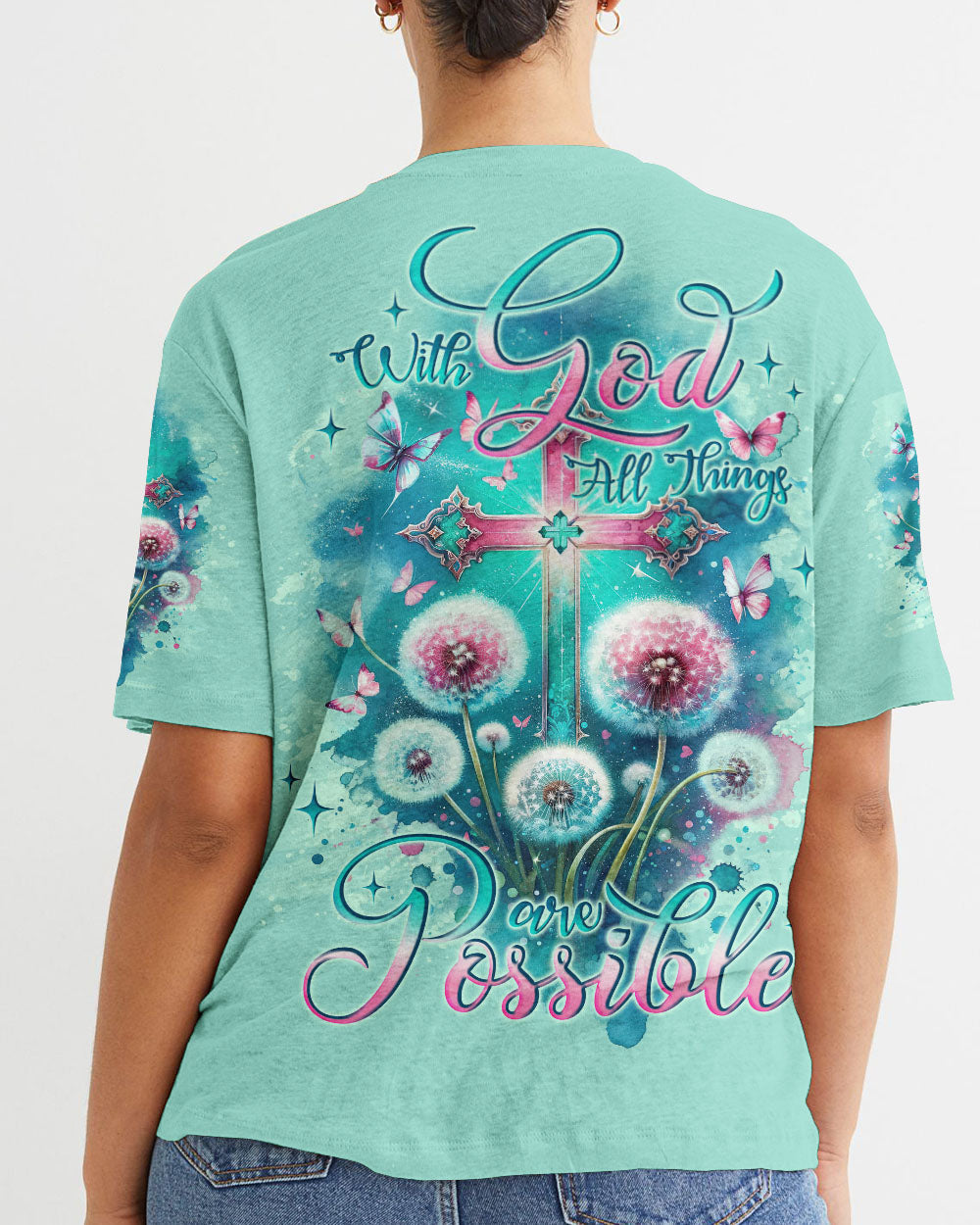 With God All Things Are Possible Women's All Over Print Shirt - Tlno1411234, easychoo.com