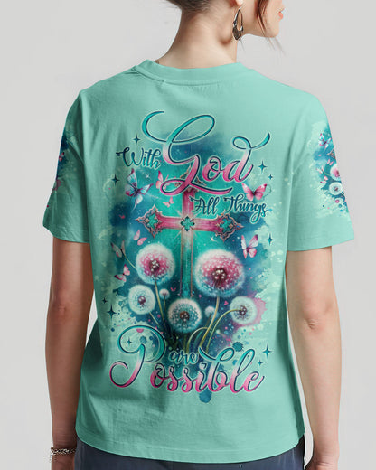 With God All Things Are Possible Women's All Over Print Shirt - Tlno1411234, easychoo.com