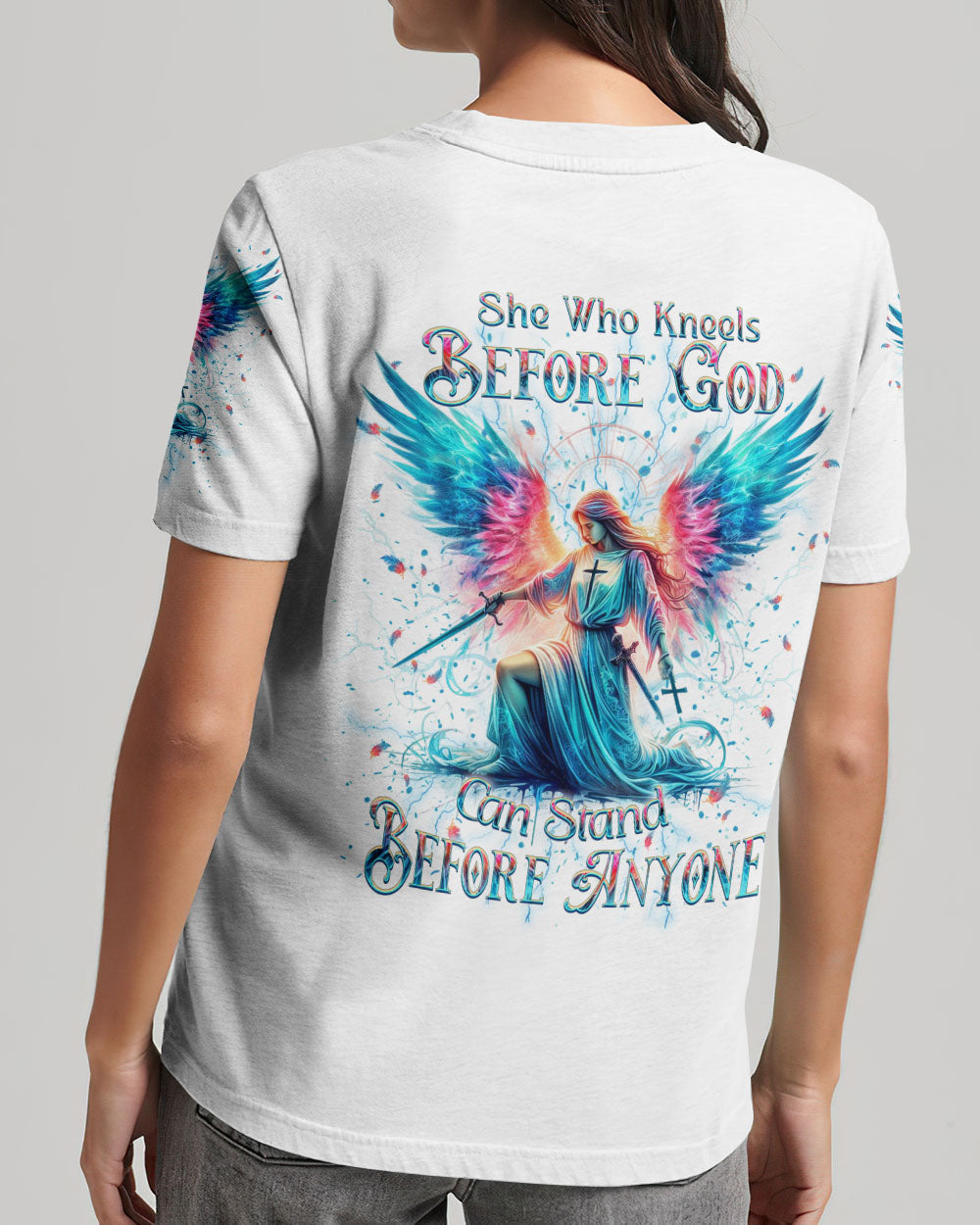 She Who Kneels Before God Women's All Over Print Shirt - Yhkd0801243, easychoo.com