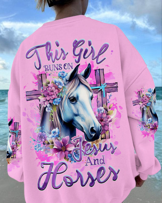 Runs On Jesus And Horses Women's All Over Print Shirt - Tlnz2712232, easychoo.com