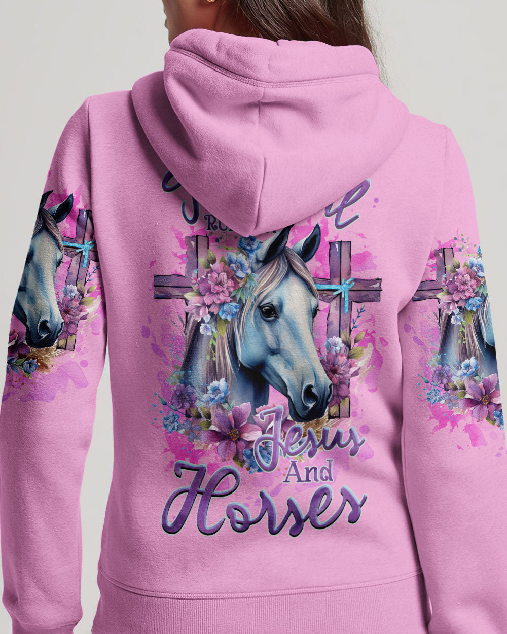 Runs On Jesus And Horses Women's All Over Print Shirt - Tlnz2712232, easychoo.com