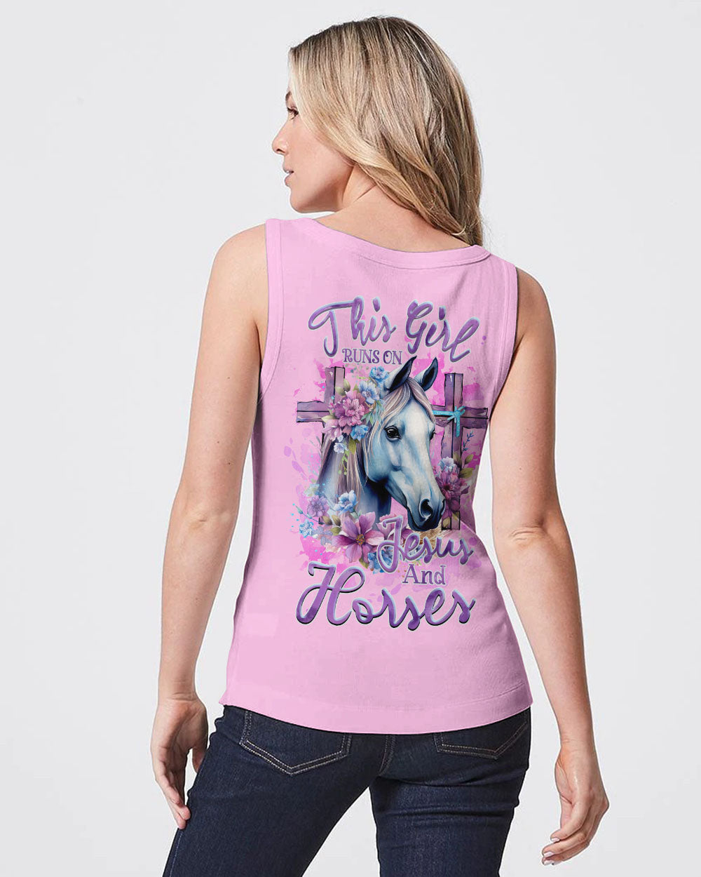 Runs On Jesus And Horses Women's All Over Print Shirt - Tlnz2712232, easychoo.com