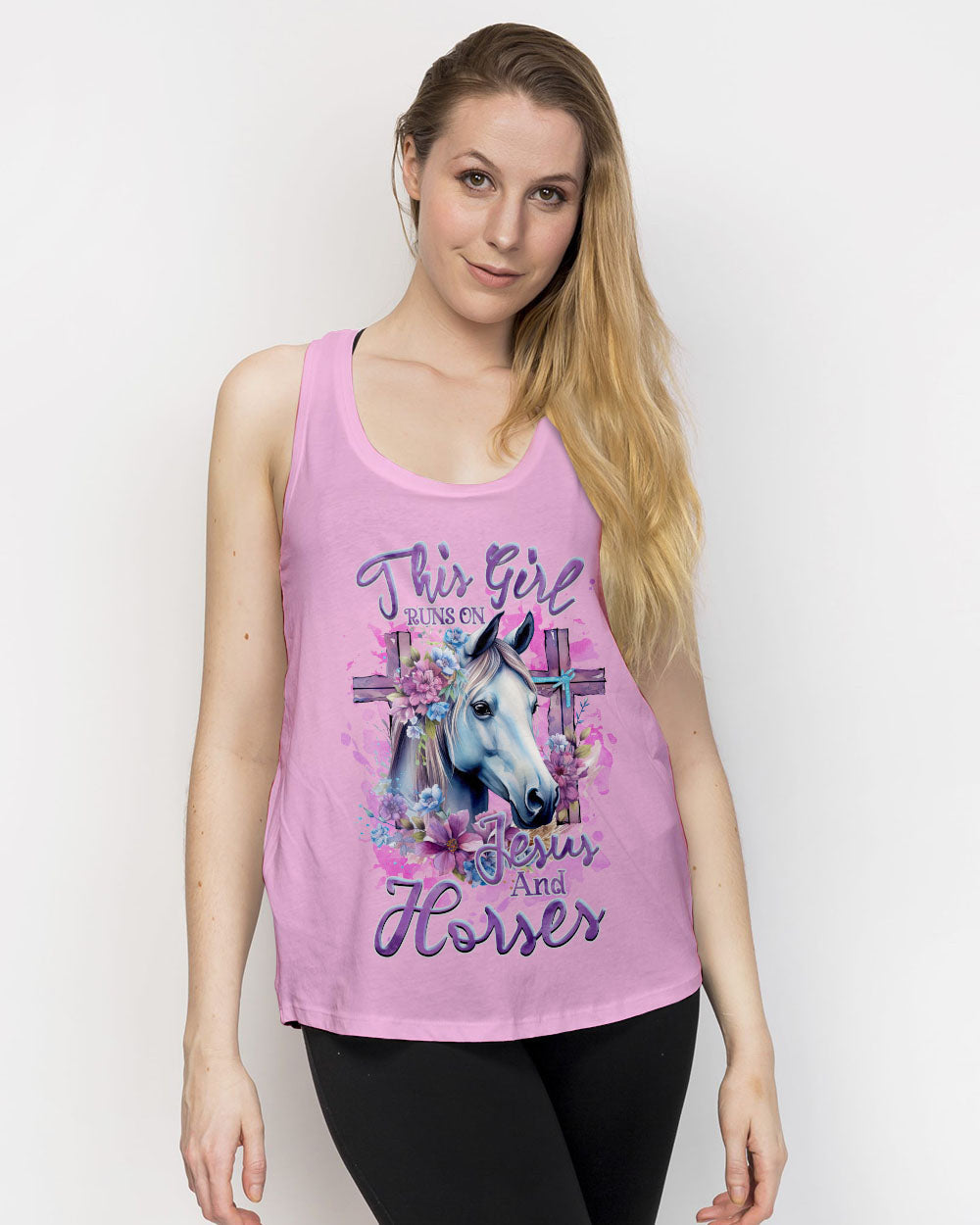 Runs On Jesus And Horses Women's All Over Print Shirt - Tlnz2712232, easychoo.com