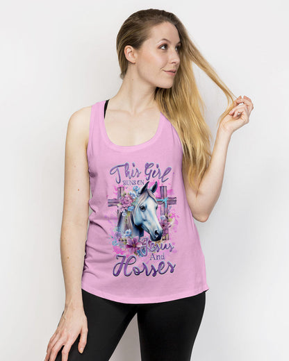 Runs On Jesus And Horses Women's All Over Print Shirt - Tlnz2712232, easychoo.com