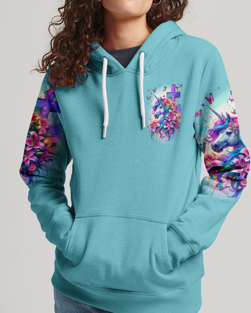 Runs On Jesus And Unicorns Women's All Over Print Shirt - Tyqy1612231, easychoo.com