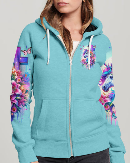 Runs On Jesus And Unicorns Women's All Over Print Shirt - Tyqy1612231, easychoo.com