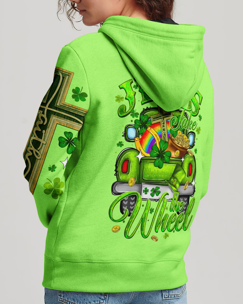 Jesus Take The Wheel Patrick's Day Women's All Over Print Shirt - Ty0301242, easychoo.com