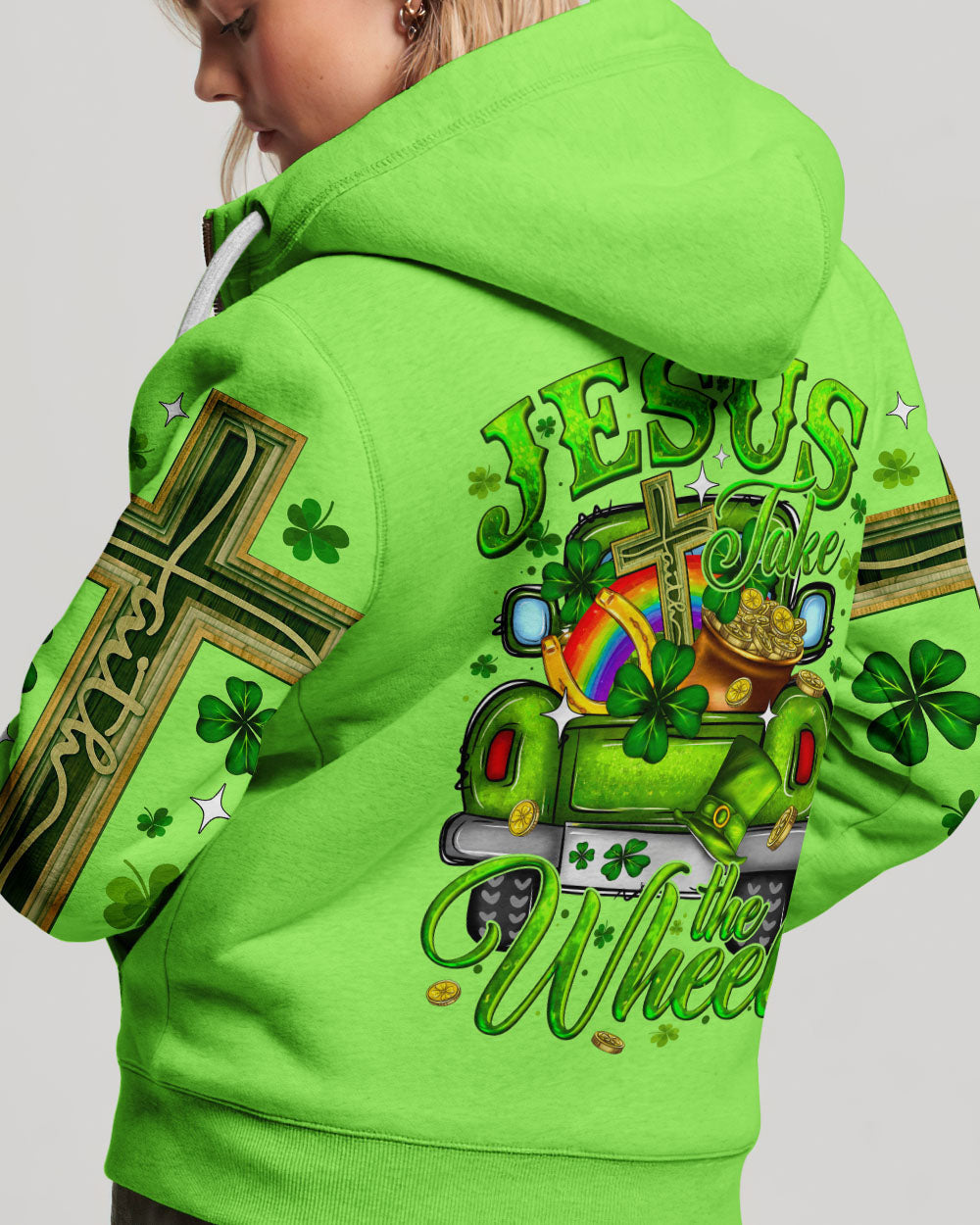 Jesus Take The Wheel Patrick's Day Women's All Over Print Shirt - Ty0301242, easychoo.com