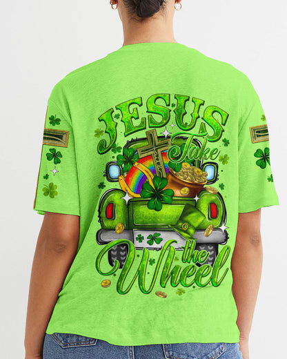 Jesus Take The Wheel Patrick's Day Women's All Over Print Shirt - Ty0301242, easychoo.com