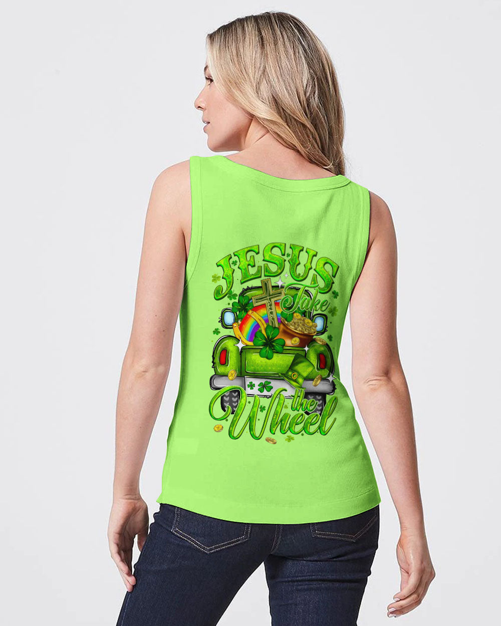 Jesus Take The Wheel Patrick's Day Women's All Over Print Shirt - Ty0301242, easychoo.com