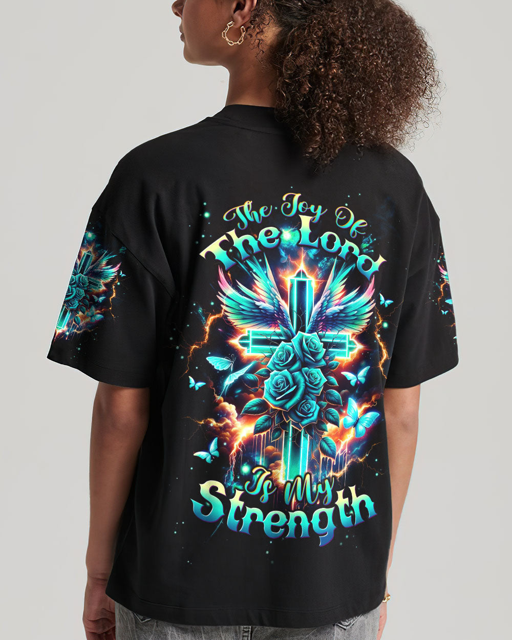 The Joy Of The Lord Cross Wings Women's All Over Print Shirt - Tltw2301244, easychoo.com