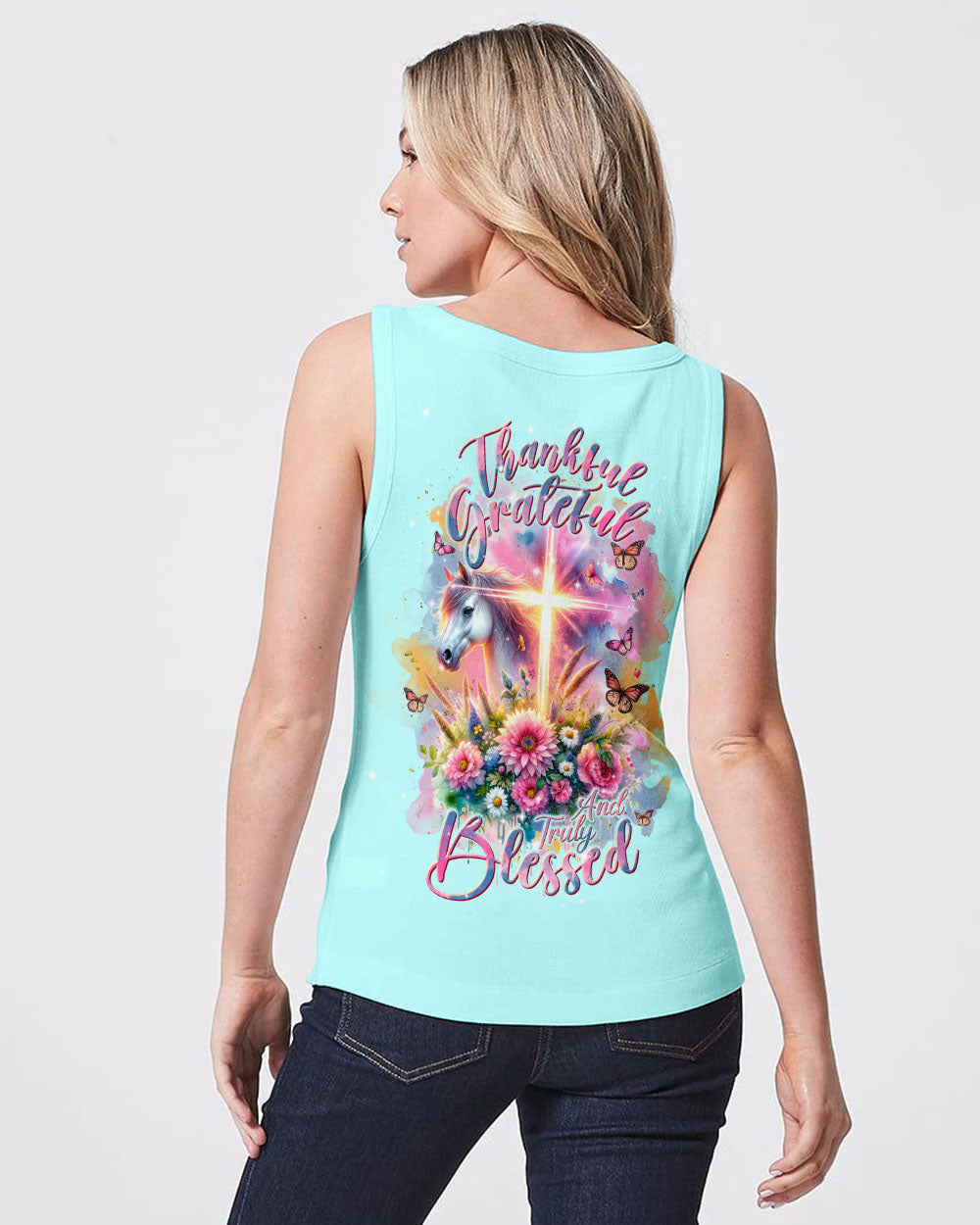 Thankful, Grateful and Truly Blessed Horse Women's All Over Print Shirt - Tlnt0501243, easychoo.com