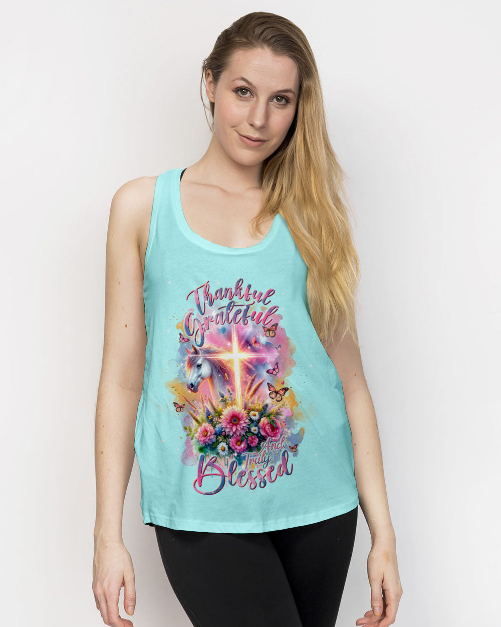 Thankful, Grateful and Truly Blessed Horse Women's All Over Print Shirt - Tlnt0501243, easychoo.com