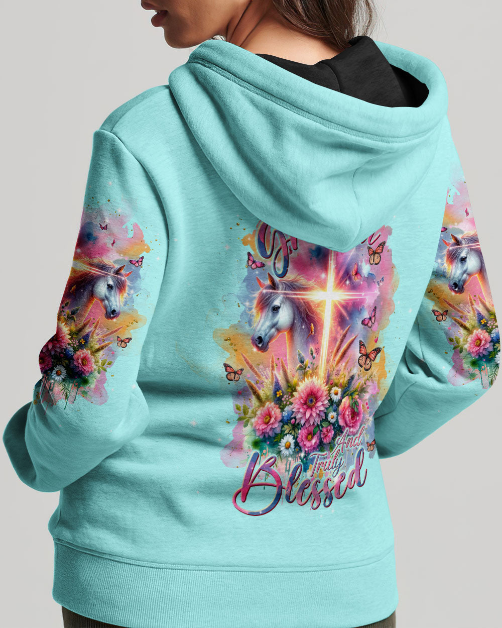 Thankful, Grateful and Truly Blessed Horse Women's All Over Print Shirt - Tlnt0501243, easychoo.com