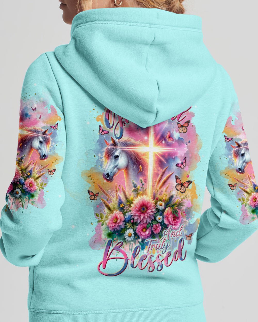 Thankful, Grateful and Truly Blessed Horse Women's All Over Print Shirt - Tlnt0501243, easychoo.com