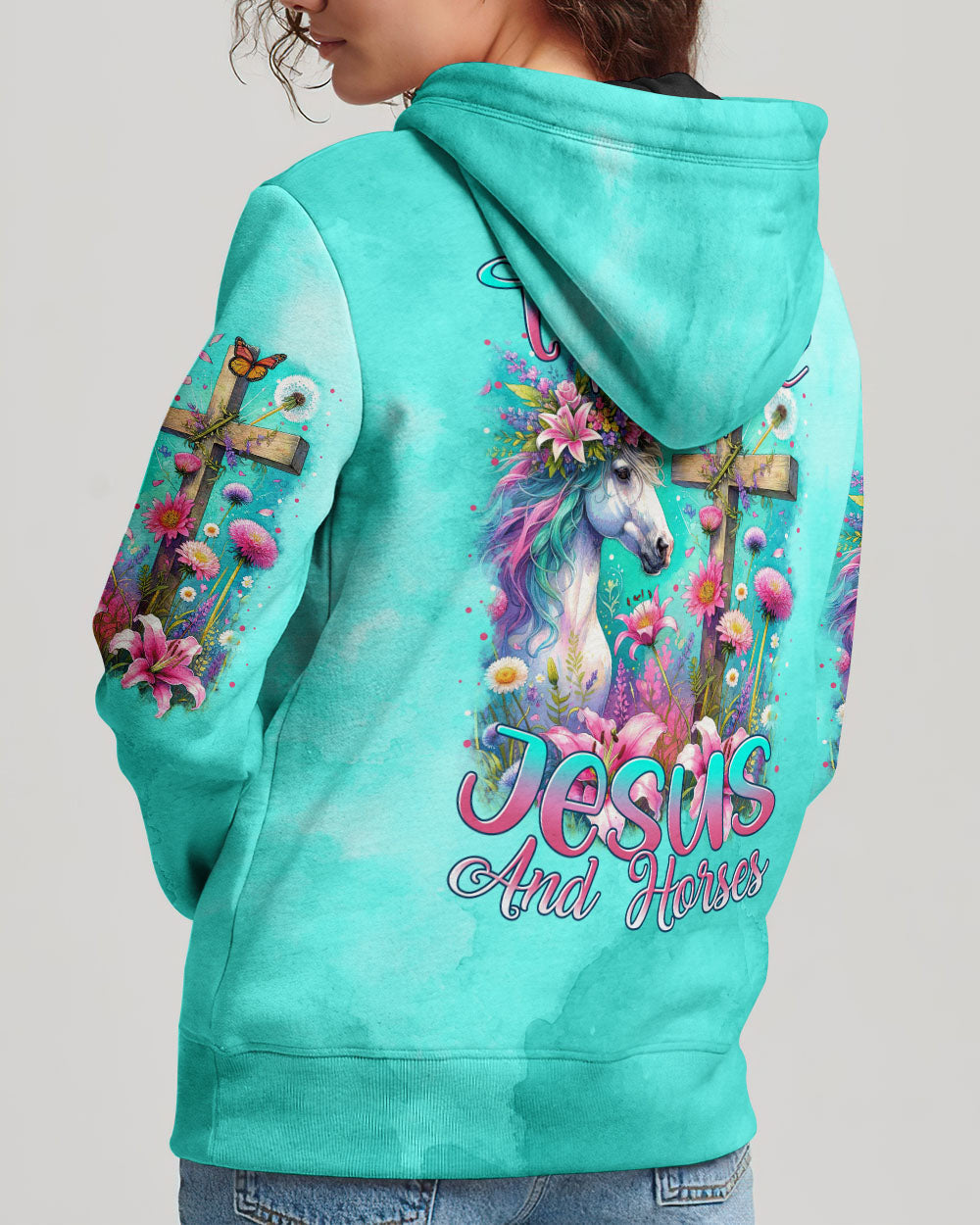 Runs On Jesus And Horses Women's All Over Print Shirt - Tytm0212233, easychoo.com