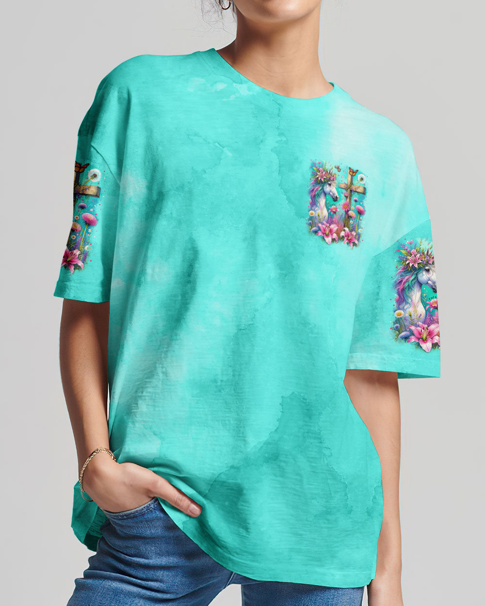 Runs On Jesus And Horses Women's All Over Print Shirt - Tytm0212233, easychoo.com