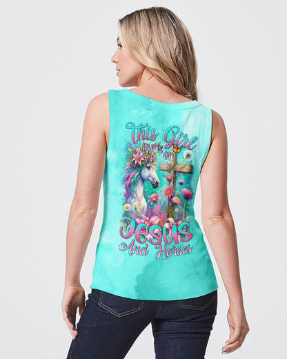 Runs On Jesus And Horses Women's All Over Print Shirt - Tytm0212233, easychoo.com