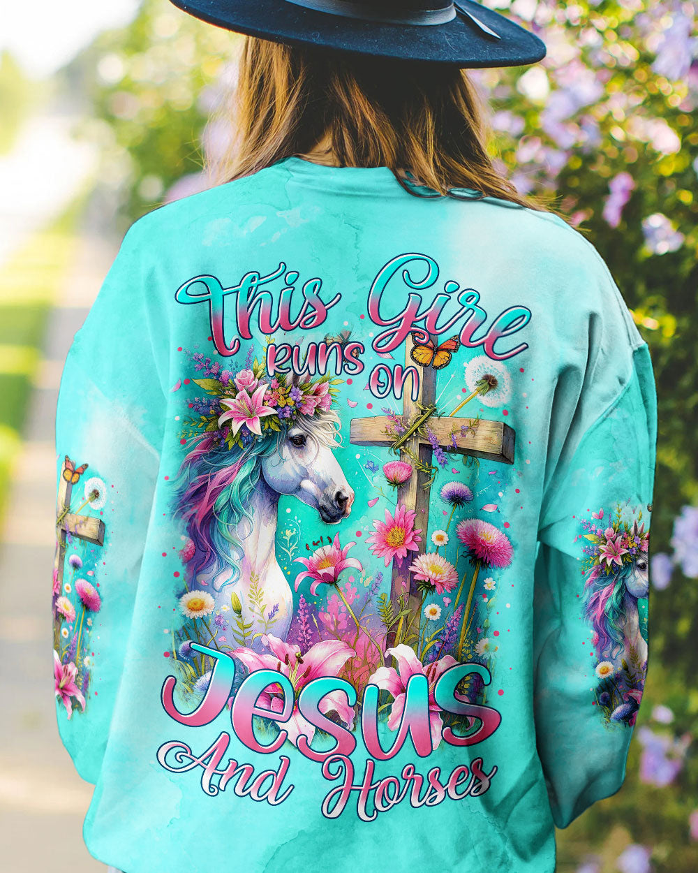 Runs On Jesus And Horses Women's All Over Print Shirt - Tytm0212233, easychoo.com
