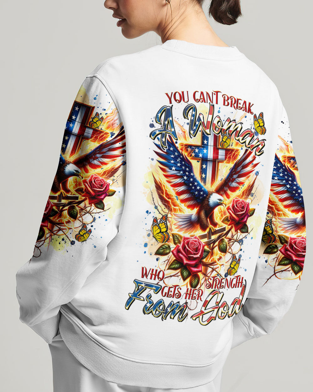 You Can't Break A Woman Eagle Women's All Over Print Shirt - Tltr2301243, easychoo.com