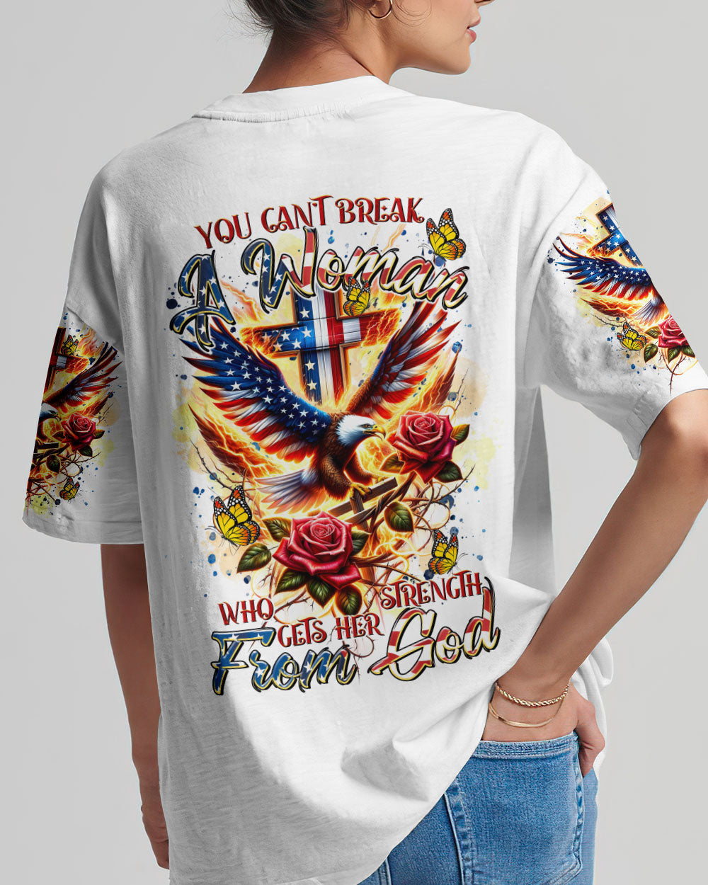 You Can't Break A Woman Eagle Women's All Over Print Shirt - Tltr2301243, easychoo.com