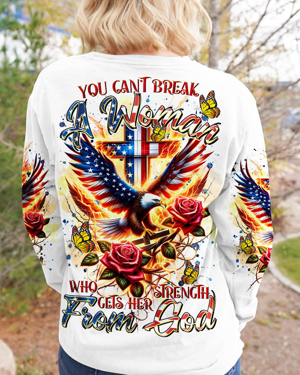 You Can't Break A Woman Eagle Women's All Over Print Shirt - Tltr2301243, easychoo.com