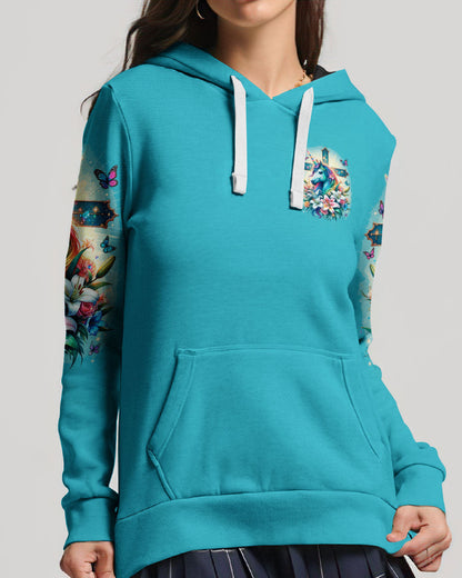 Runs On Jesus And Unicorns Women's All Over Print Shirt - Ty1912231, easychoo.com