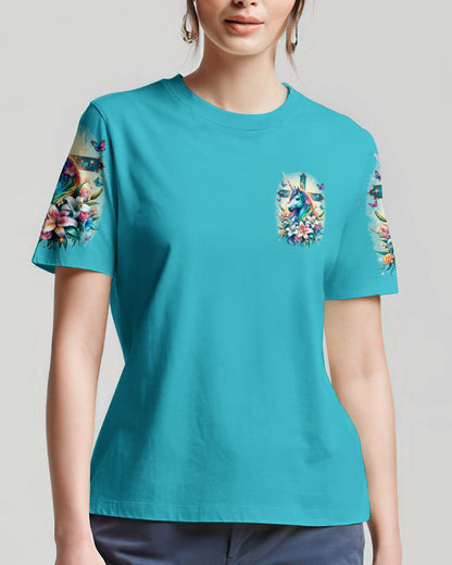 Runs On Jesus And Unicorns Women's All Over Print Shirt - Ty1912231, easychoo.com