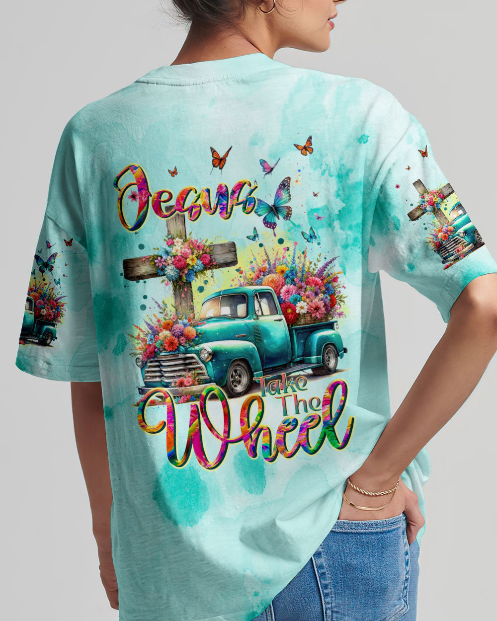 Jesus Take The Wheel Women's All Over Print Shirt - Tltr1311232, easychoo.com