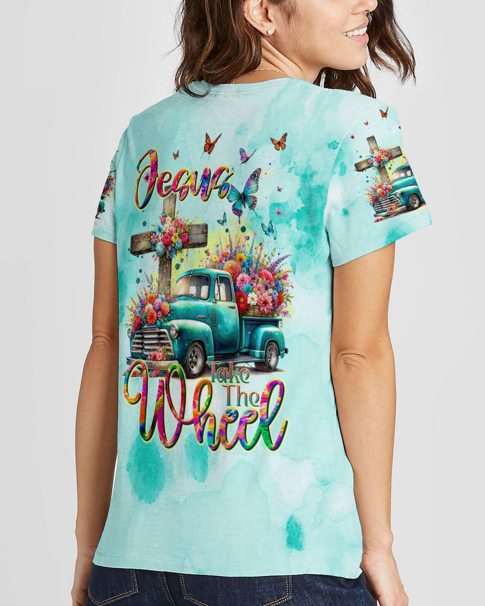 Jesus Take The Wheel Women's All Over Print Shirt - Tltr1311232, easychoo.com
