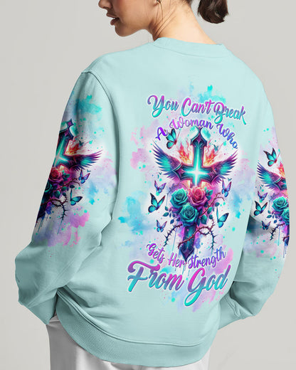 You Can't Break A Woman Cross Rose Women's All Over Print Shirt - Tltw1701243, easychoo.com