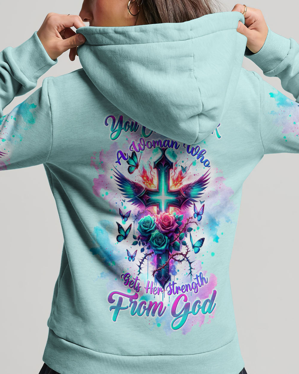 You Can't Break A Woman Cross Rose Women's All Over Print Shirt - Tltw1701243, easychoo.com