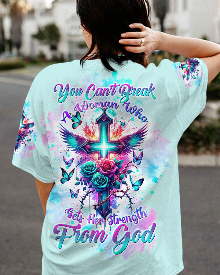You Can't Break A Woman Cross Rose Women's All Over Print Shirt - Tltw1701243, easychoo.com