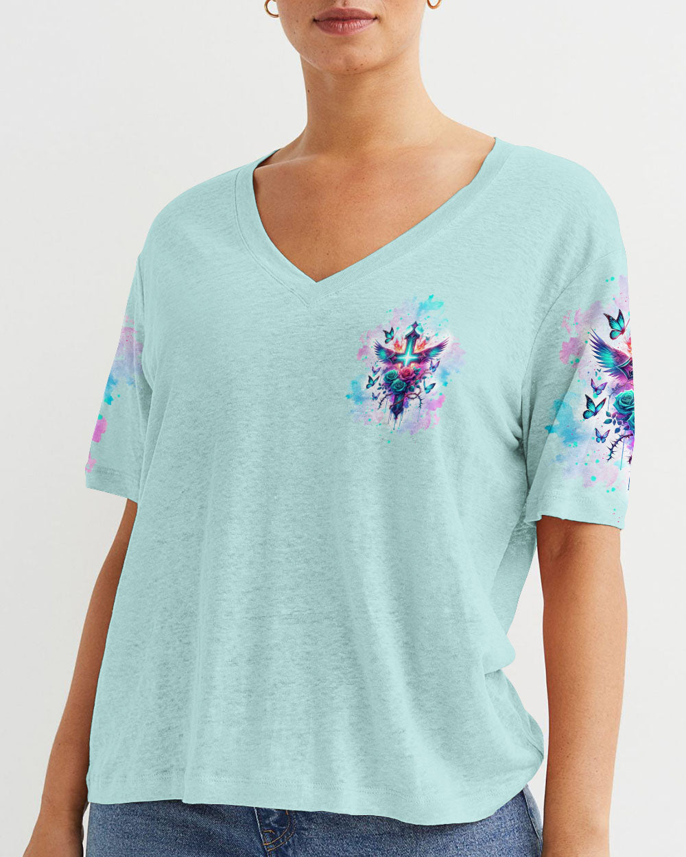 You Can't Break A Woman Cross Rose Women's All Over Print Shirt - Tltw1701243, easychoo.com