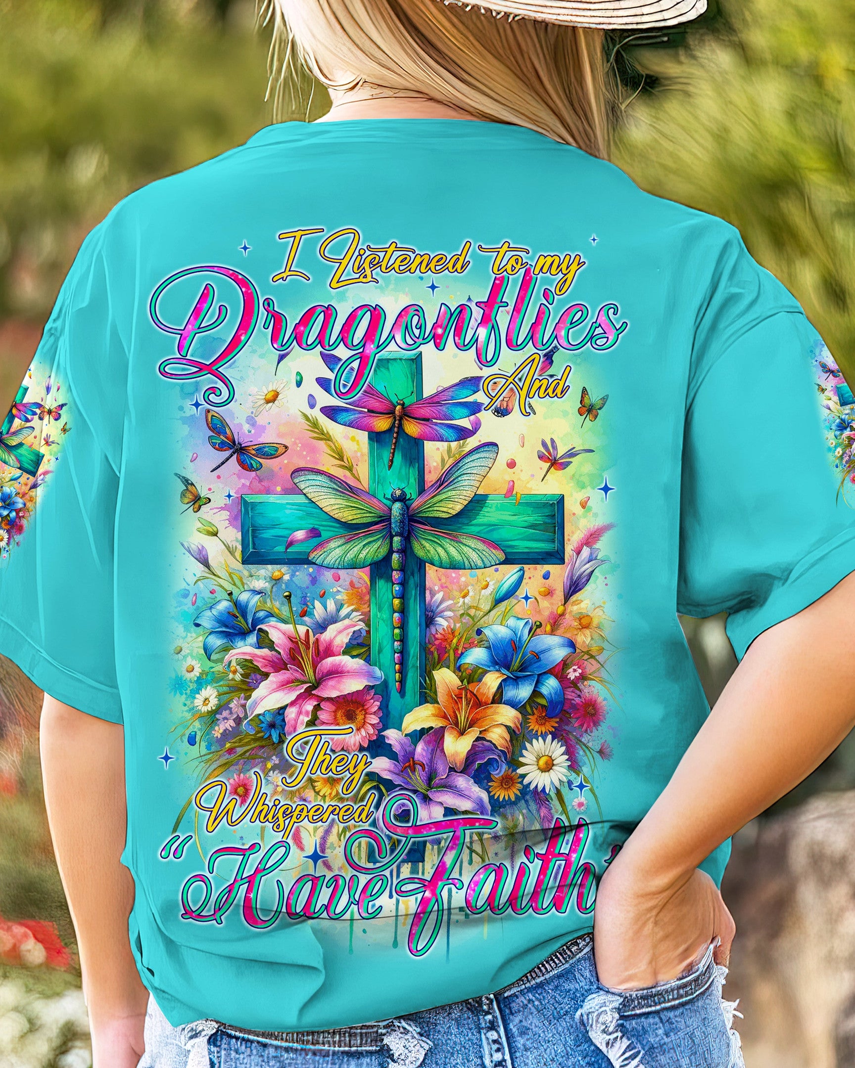 Have Faith Dragonflies Women's All Over Print Shirt - Tyqy3011231, easychoo.com