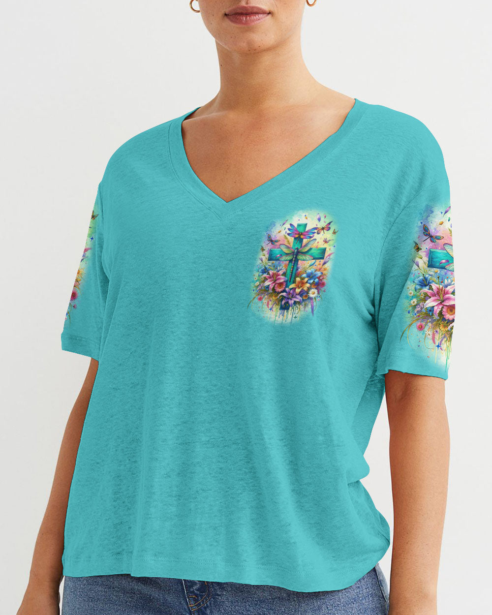 Have Faith Dragonflies Women's All Over Print Shirt - Tyqy3011231, easychoo.com