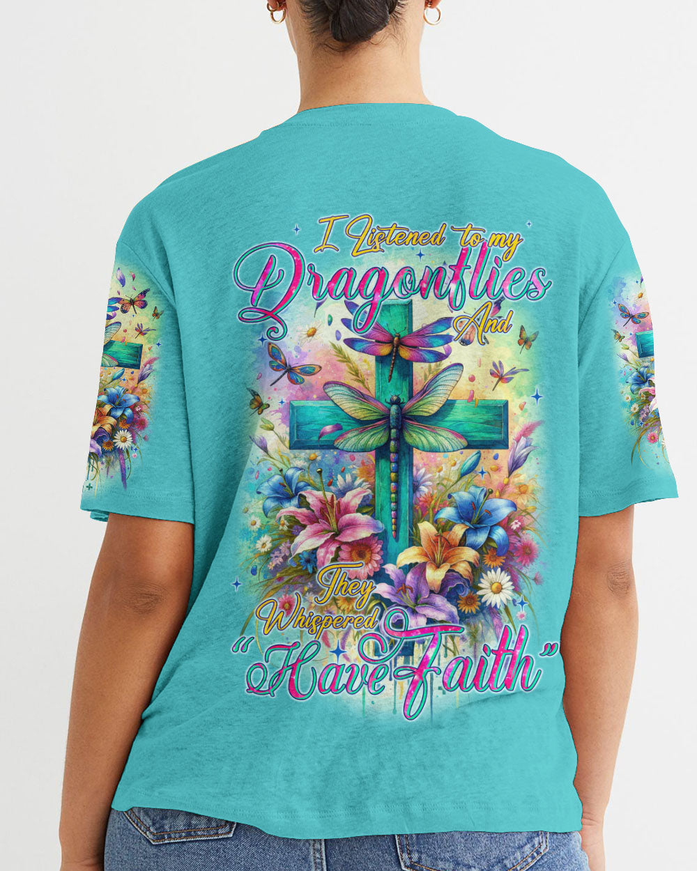 Have Faith Dragonflies Women's All Over Print Shirt - Tyqy3011231, easychoo.com
