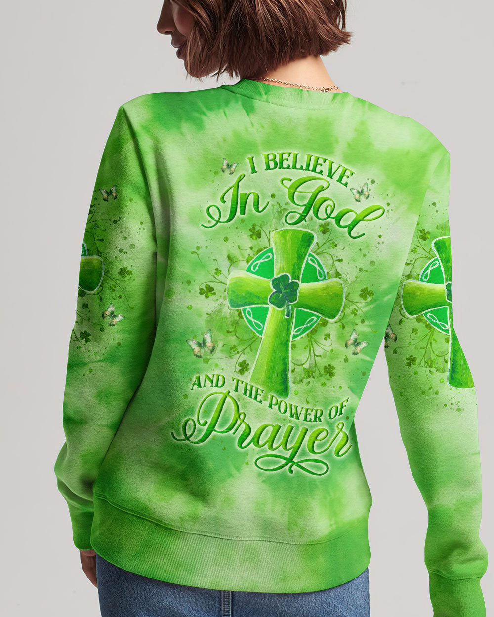 I Believe In God St Patrick's Day Women's All Over Print Shirt - Yhln2501243, easychoo.com
