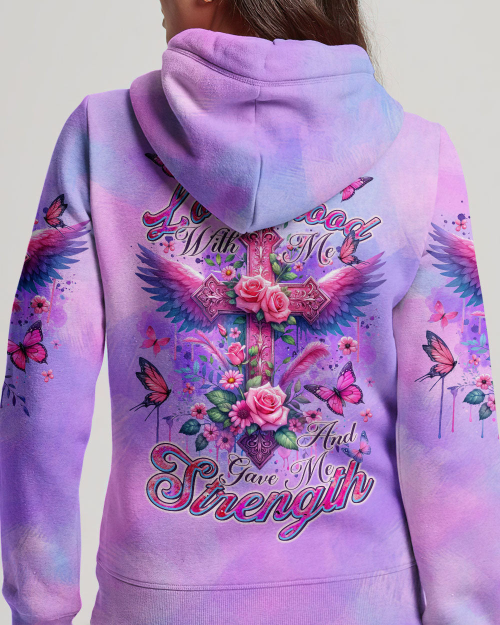 Lord Stood With Me Cross Wings Rose Women's All Over Print Shirt - Tltr0502244, easychoo.com