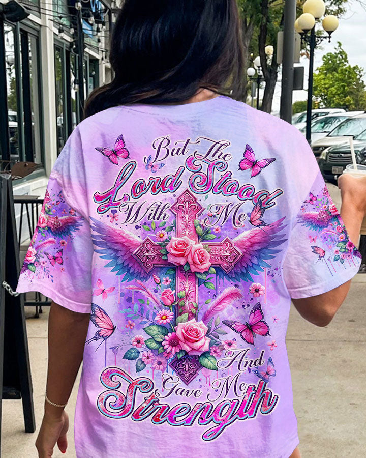 Lord Stood With Me Cross Wings Rose Women's All Over Print Shirt - Tltr0502244, easychoo.com