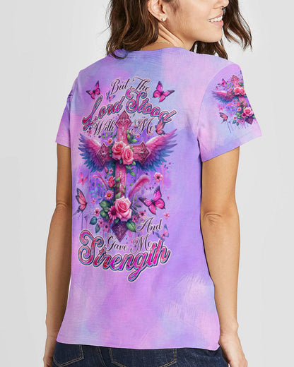 Lord Stood With Me Cross Wings Rose Women's All Over Print Shirt - Tltr0502244, easychoo.com