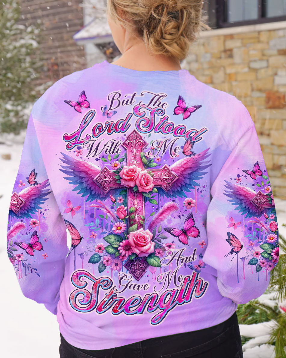 Lord Stood With Me Cross Wings Rose Women's All Over Print Shirt - Tltr0502244, easychoo.com