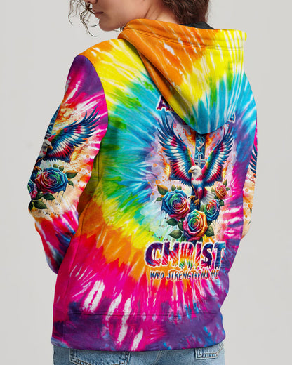 I Can Do All Things Cross Eagle Tie Dye Women's All Over Print Shirt - Tlnt2201242, easychoo.com