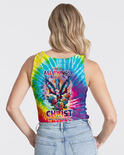 I Can Do All Things Cross Eagle Tie Dye Women's All Over Print Shirt - Tlnt2201242, easychoo.com