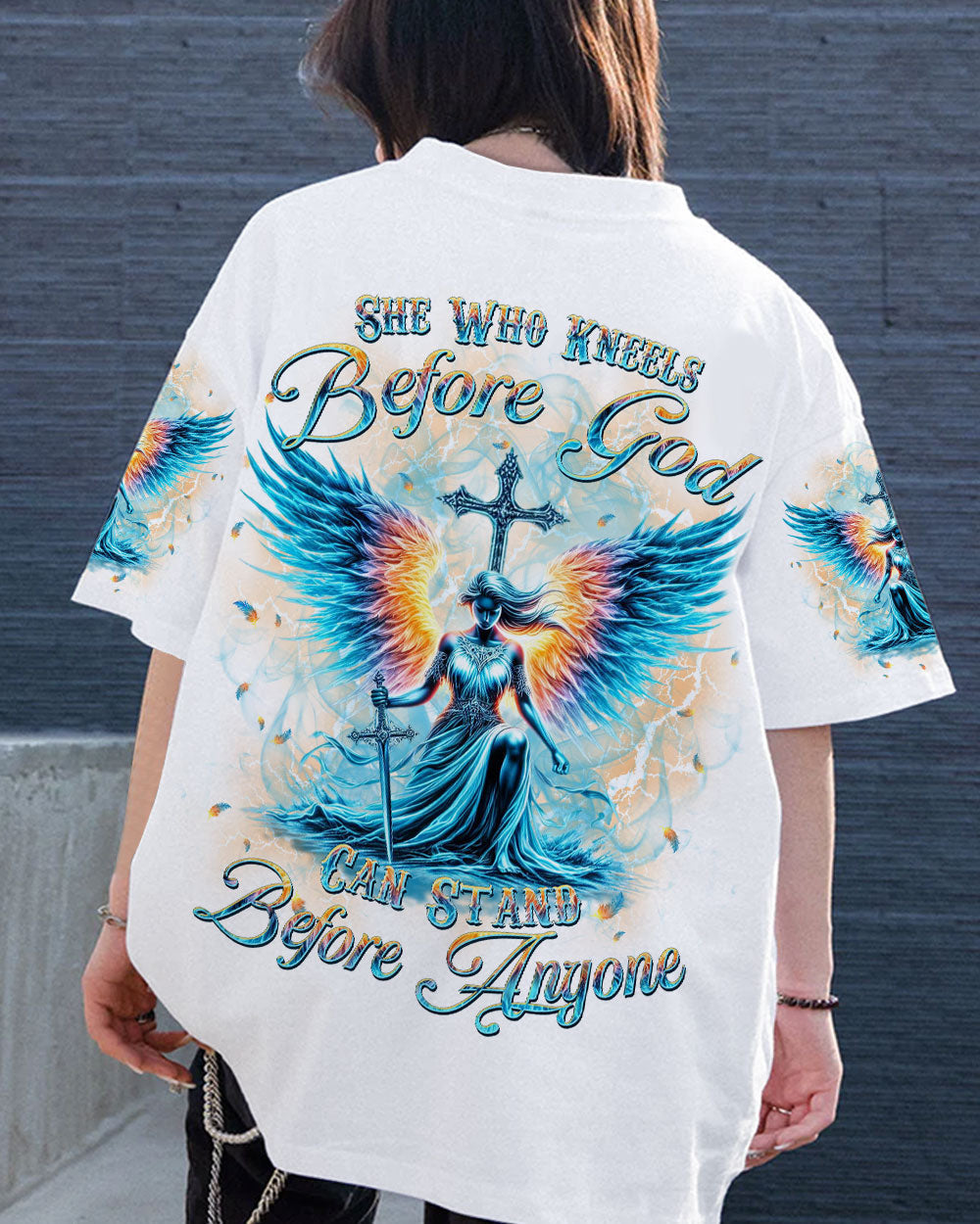 She Who Kneels Before God Women's All Over Print Shirt - Yhkd0301243, easychoo.com