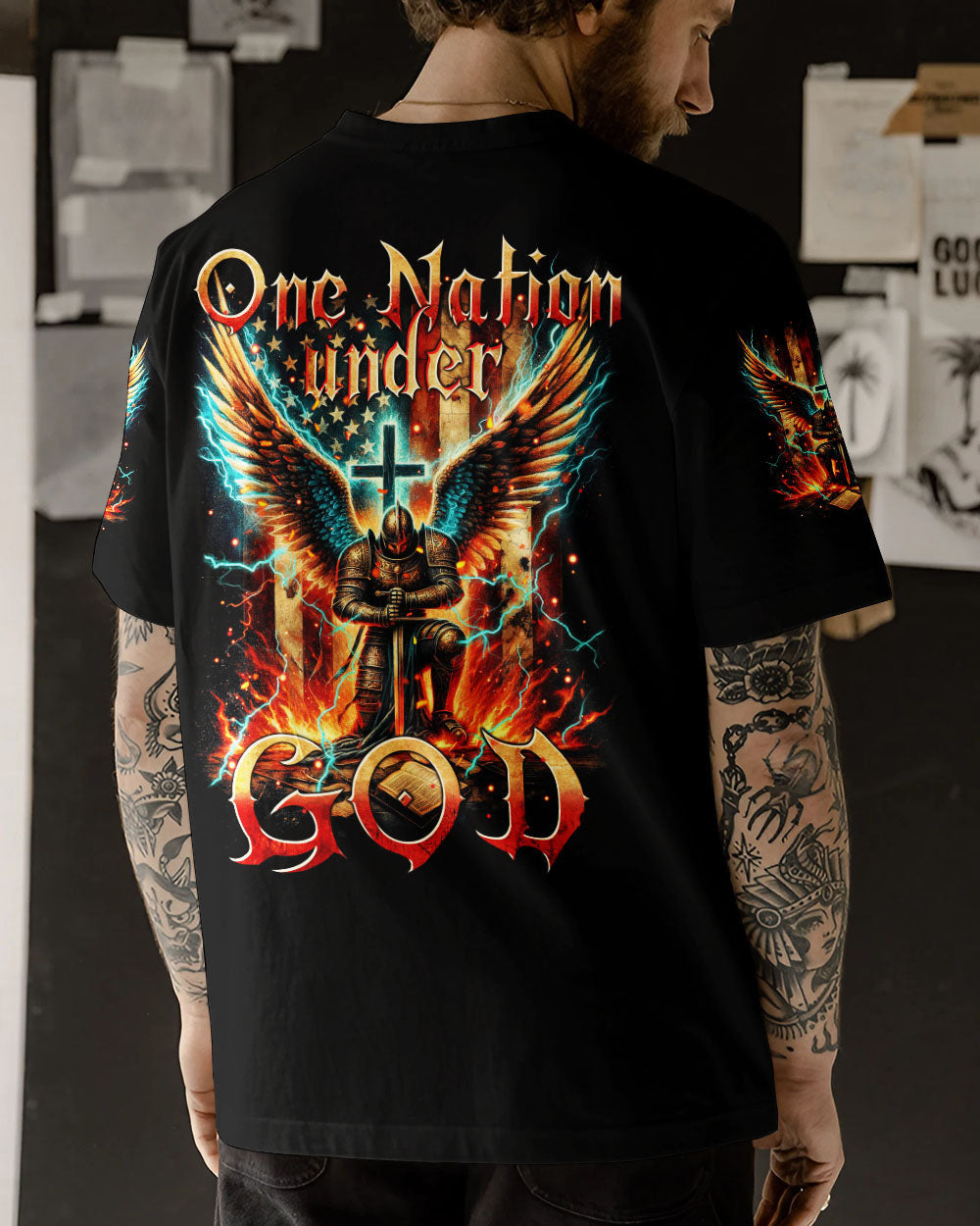 One Nation Under God Men's All Over Print Shirt - Tytm0211234, easychoo.com