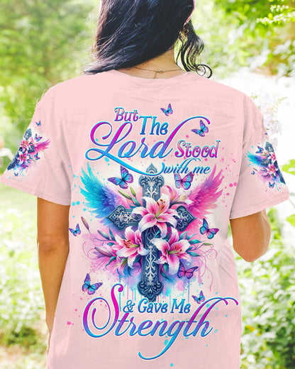 Lord Stood With Me Cross Wings Lilies Women's All Over Print Shirt - Tltw0202244, easychoo.com