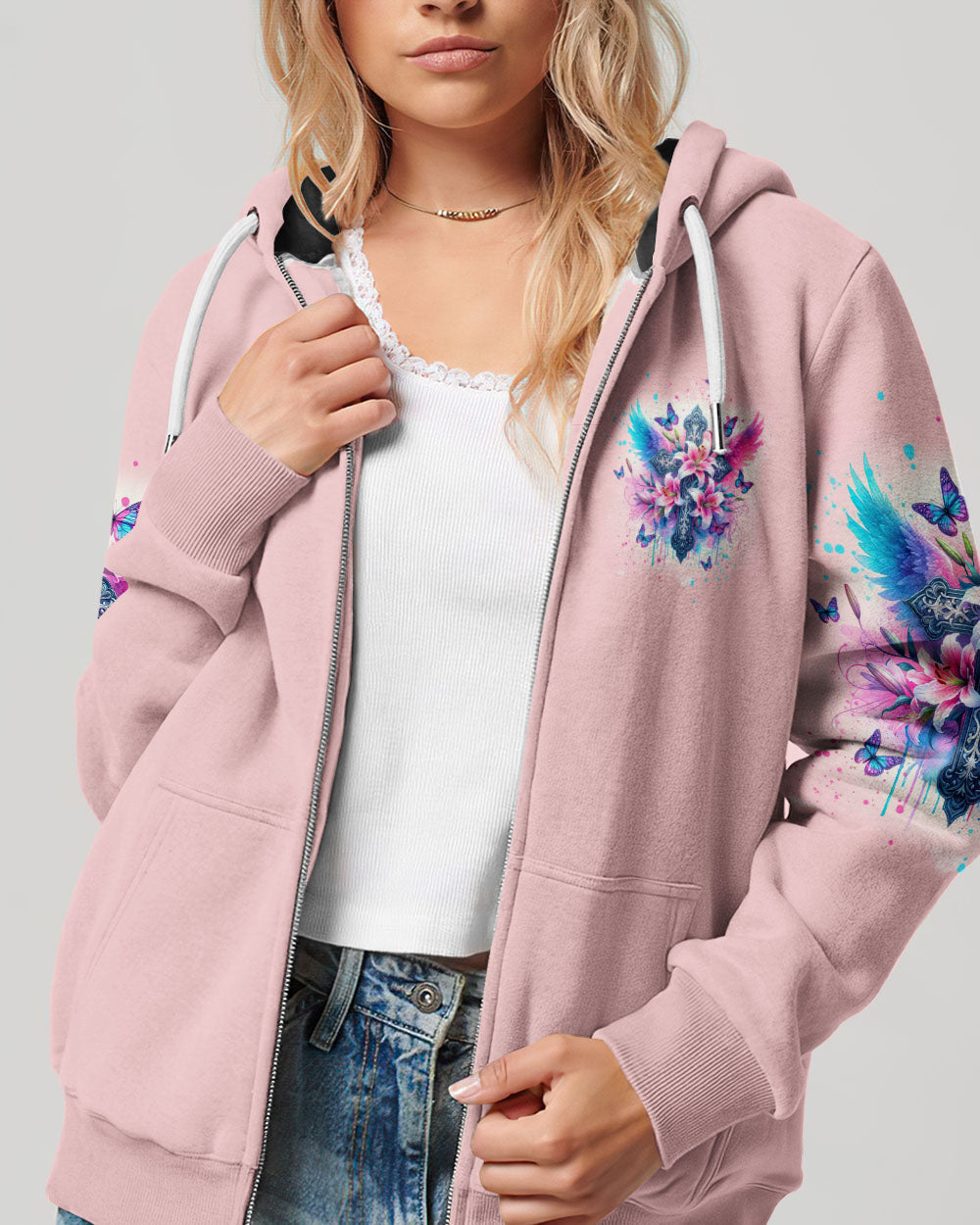 Lord Stood With Me Cross Wings Lilies Women's All Over Print Shirt - Tltw0202244, easychoo.com