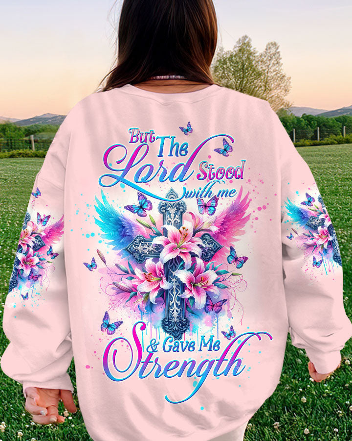 Lord Stood With Me Cross Wings Lilies Women's All Over Print Shirt - Tltw0202244, easychoo.com
