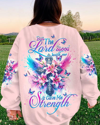 Lord Stood With Me Cross Wings Lilies Women's All Over Print Shirt - Tltw0202244, easychoo.com